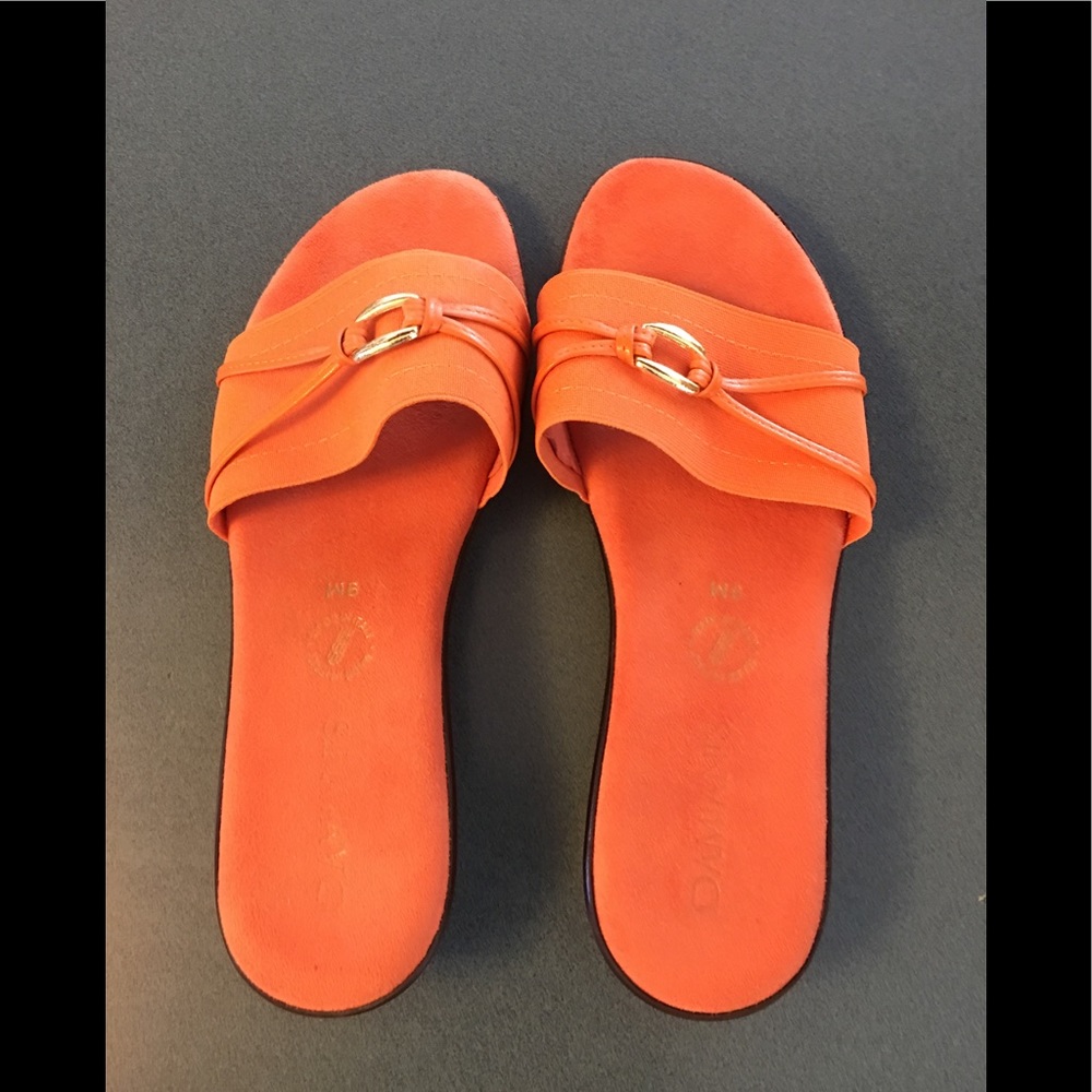 Size 9,orange,Damiani’s worn sandals made in Italy